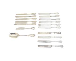 Sterling Silver Flatware, Various Makers, Set of 17