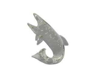 Steuben Crystal Trout 18k Gold Fly Figurine Rare Find