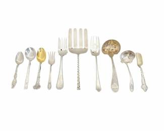 Sterling Silver Flatware, Various Makers, Set of 10
