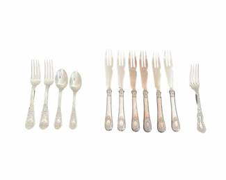 Sterling Silver Flatware Various Makers Including Christofle, 11Pieces