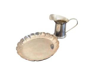 Cartier Sterling Silver Dish and Creamer