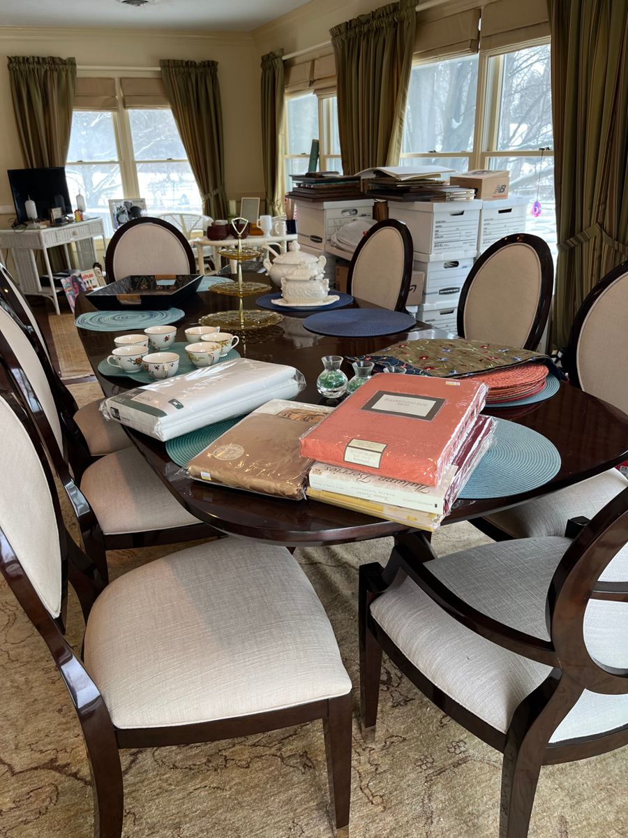Beautiful dining table and chairs, from Bloomingdale’s Apt-Deco
