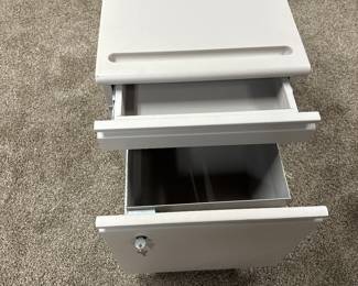 Small file cabinet on wheels with key
