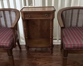 Brandt Walnut faux bamboo accent table 