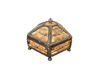 Moroccan Hinged Camel Bone Trinket Box 