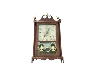 Antique Eli Terry American Mahogany Pillar and Scroll Mantel Clock