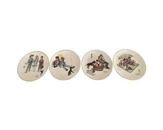 Gorham Norman Rockwell Plates, Four Seasons 1975, Set of 4