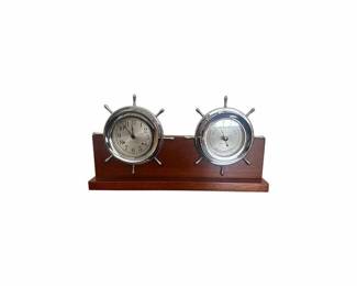 Seth Thomas Helmsman Ship’s Bell Clock and Barometer