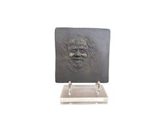 Thomas Cornell Satyrll Bronze Sculpture with Paper & Stand