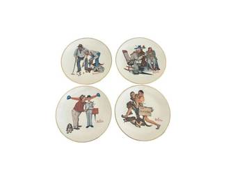 Gorham Norman Rockwell Plates, Four Seasons, Set of 4