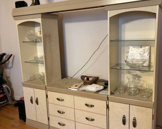 Matching Breakfront Entertainment Unit 76"H 15"D 79"L