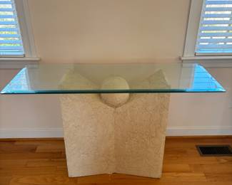 Vintage 80's Post Modern Entry Table 29" H 18" D. 48"L