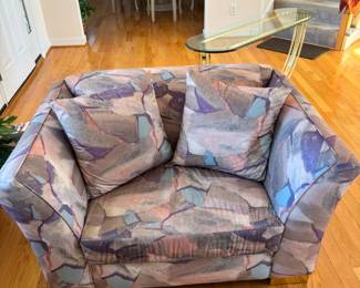 80's Club Chair 27"H 36"D 52"L