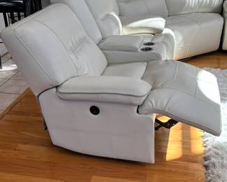 Luxury White Electric Recliner Sectionals. 39"H 33"D