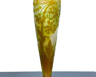 Antique Emile Galle' French Cameo Vase that is 23.5 inches tall