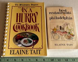 Cookbook and restaurant critic's book, both written by Elaine Tait