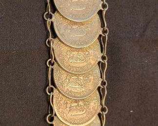 1939 vintage Mexican coin bracelet
