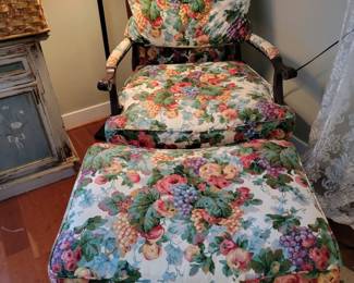 Cottage style chair and ottoman