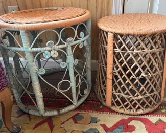 Wicker side tables