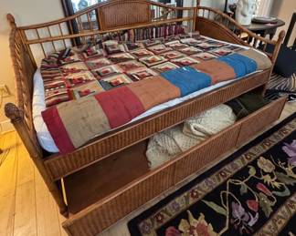 Wicker daybed with storage underneath