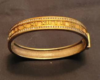 Sterling Roman numeral hinged bracelet
