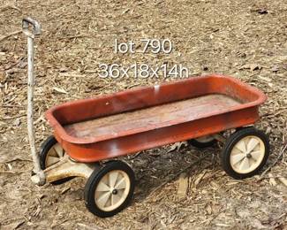 Vintage metal red wagon