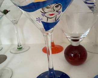 Fun martini wine and other drink glasses
