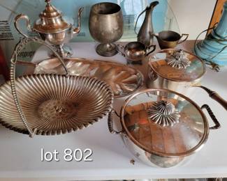 Neiman Marcus Italy silver plated buffet lidded pots and other silverplate serving ware