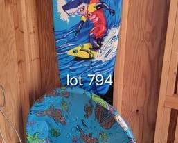 Kiddie pool and boogie board
