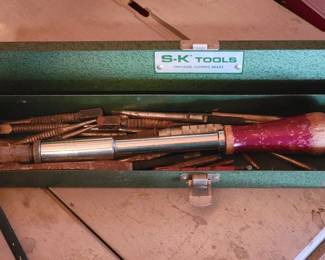 Vintage push drill set, nail punches