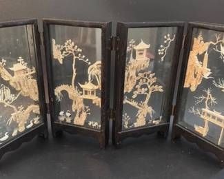 Asian tabletop folding screen