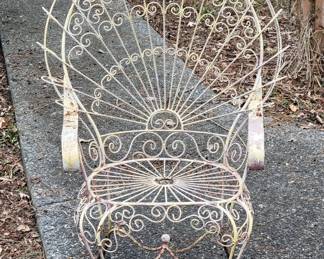 Victorian iron peacock chair