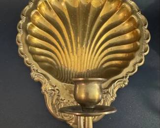 Pair of brass wall candle sconces