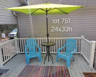 Outdoor patio furniture and rug