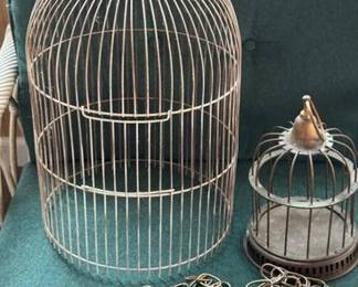 Metal and brass birdcages