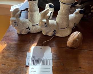 Pair of Rabbit Candle Holders
