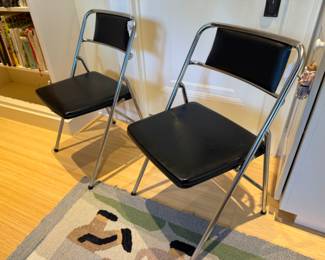 Cosco Black Vinyl Chair (A), Cosco Black Vinyl Chair (B)