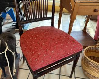Vintage Chair, Handwoven Bolga Basket