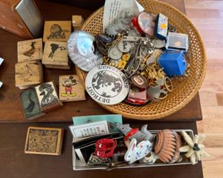Vintage Stamps, Pins