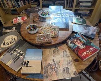 Marbles. Embroidered Bags, Books