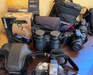 Olympus Camera, Canon Camera, Nikon Binoculars