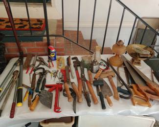 Lots of hand tools, saws