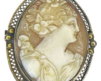 Elegant Cameo Brooch Pendant