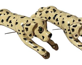 Vintage Enameled Dalmatian Brooches