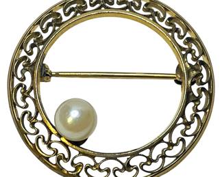 12K Gold Filled Vintage Round Pin