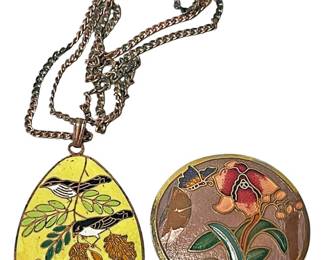 Cloisonne Style Pendant Scarf Clip