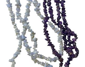 Amethyst Gray Stone Necklaces