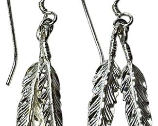 Sterling Silver Fern Dangle Earrings