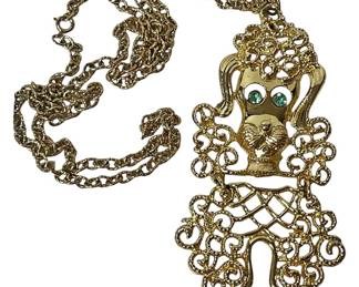 1970s Articulated Poodle Pendant