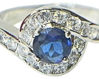 Stunning Blue Stone Ring Marked 14K